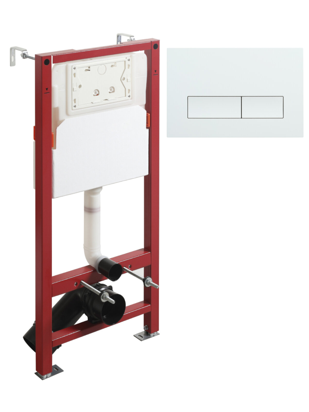 Изображение товара Инсталляция для подвесного унитаза Agger ACC500+APB0288, клавиша смыва белая