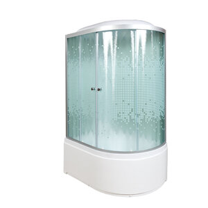 Изображение товара Душевая кабина AvaCan L920LEL/L920REL 98440/98434, 120 x 80 см, с электрикой, с крышей, поддон высокий, левая/правая, стекло матовое с рисунком, профиль хром