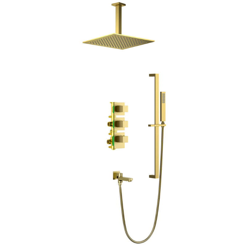Изображение товара Душевая система Timo Selene SX-2239/17SM, термостатическая, цвет золото матовое