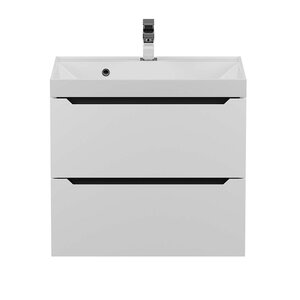 Изображение товара Подвесная тумба под раковину Uperwood Tanos 60 см белая графит матовая Изображение товара Подвесная тумба под раковину Uperwood Tanos 60 см белая графит матовая