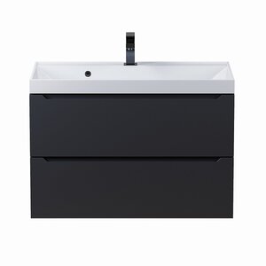 Изображение товара Тумба под раковину Uperwood Tanos 291020232, 80 см, подвесная, цвет черный матовый