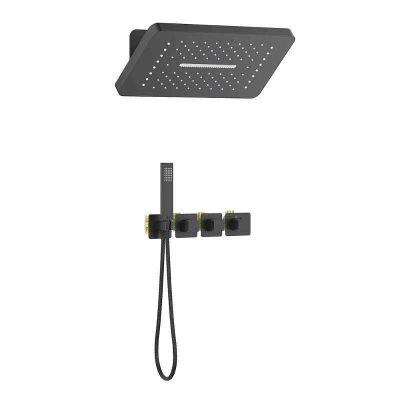 Изображение товара Душевая система Timo Petruma SX-5249/03SM термостатическая черный матовый встроенная