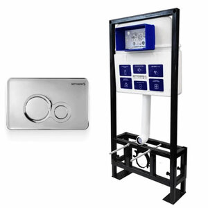 Изображение товара СЕТ Инсталляция Bettoserb Sava Free Standing + Клавиша смыва Twin, хром глянец, SFS40006464