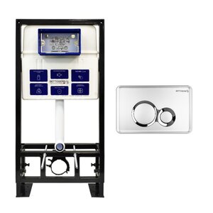Изображение товара Инсталляция для унитаза Bettoserb Sava Free Standing с клавишей Duo хром матовая глянец