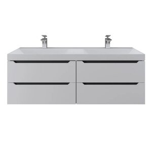 Изображение товара Тумба под раковину Uperwood Tanos 120 см подвесная белый графит матовый