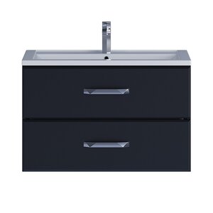 Изображение товара Тумба под раковину Uperwood Foster 291020517, 80 см, подвесная, цвет черный матовый