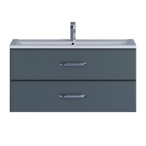 Изображение товара Тумба под раковину Uperwood Foster 291020524, 100 см, подвесная, цвет серый графит