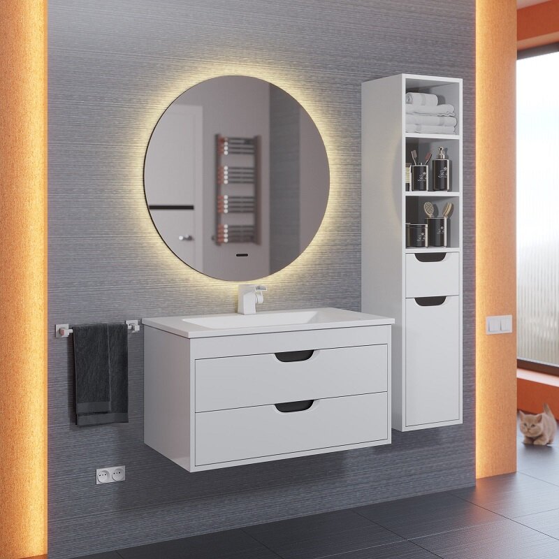 Изображение товара Зеркало Uperwood Modul 2949345681, 80 см, теплая подсветка, сенсорный выключатель, антизапотевание