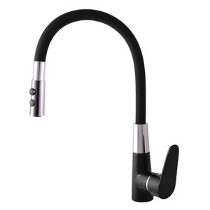 Изображение товара Смеситель для кухонной мойки Rav-Slezak Amur AM719.5/12CMATC, с гибким изливом, цвет черный матовый/хром