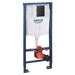 Изображение товара Инсталляция для подвесного унитаза Grohe Rapid SL Solido 38811KF0, крепеж, клавиша пневматическая черная матовая