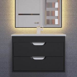 Изображение товара Тумба под раковину Uperwood Modul 2930205151, 60 см, подвесная, цвет черный матовый