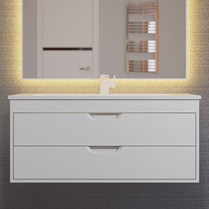 Изображение товара Подвесная тумба под раковину Uperwood Modul 97 см белый матовый современный стиль