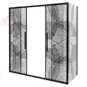 Изображение товара Душевой уголок AvaCan FB2 170-190 + SB100, FB2-170-SB100, 170 - 190 х 100 см, стекло прозрачное с рисунком, профиль черный, 99035