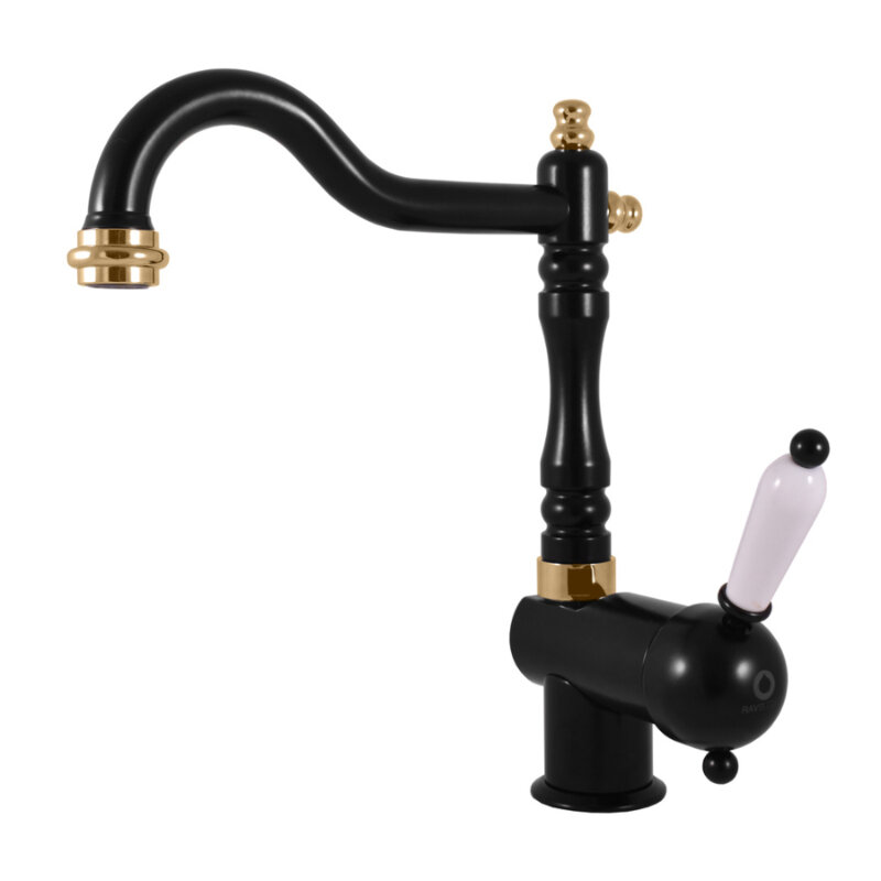 Изображение товара Смеситель для кухонной мойки Rav-Slezak Labe L508.5/8CMATZ черный матовый