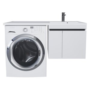 Изображение товара Тумба под раковину Uperwood Magenta 5930205160, 45 см, подвесная, цвет белый/графит матовый