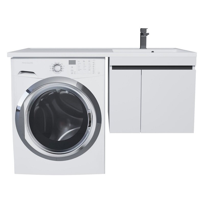 Изображение товара Тумба под раковину Uperwood Magenta 5930205151, 55 см, подвесная, цвет белый/графит матовый