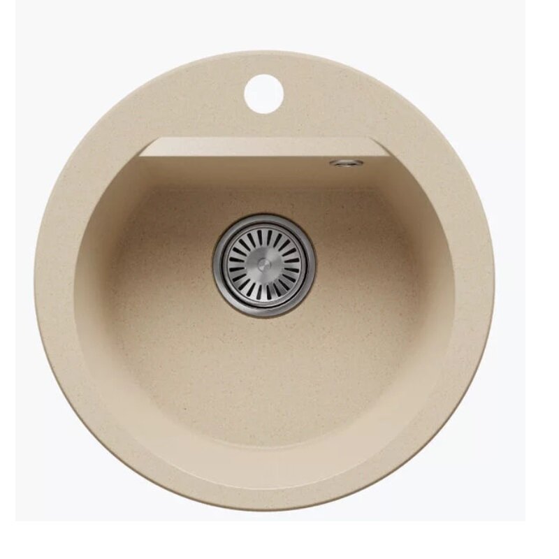 Изображение товара Кухонная мойка Polygran Atol-460 из искусственного камня бежевого цвета 46 см