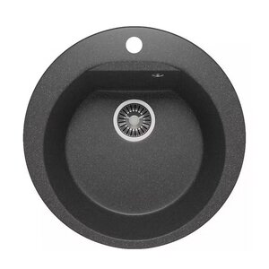 Изображение товара Кухонная мойка Polygran Atol-520 №16 52 см искусственный камень черная встраиваемая