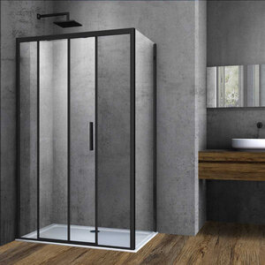 Изображение товара Душевой уголок Vincea Soft VSR-3SO9013CLB 130x90 см стекло прозрачное черный профиль