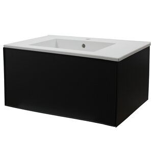 Изображение товара Тумба под раковину Uperwood Parma Premium 3930205467, 85 см, подвесная, цвет черный матовый