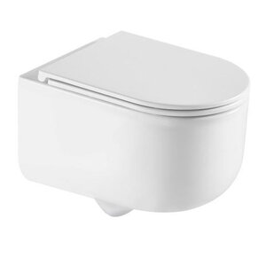 Изображение товара Унитаз подвесной Aquame AQM2013PRO, безободковый, сиденье с микролифтом, смыв торнадо, цвет белый