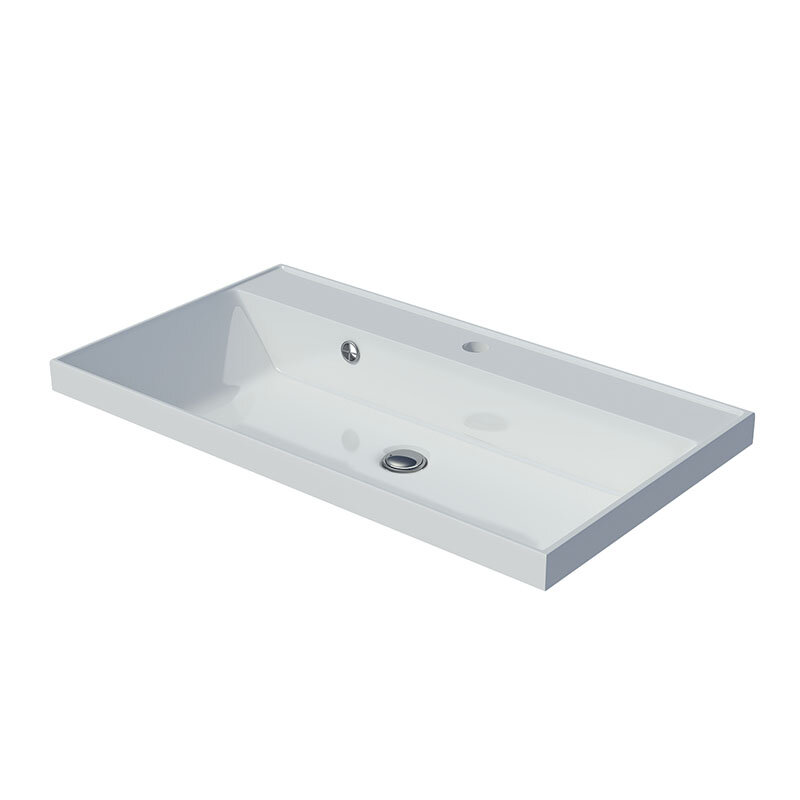 Изображение товара Раковина Aquame Classica 4627173210188, 80 см, встраиваемая, искусственный камень, цвет белый