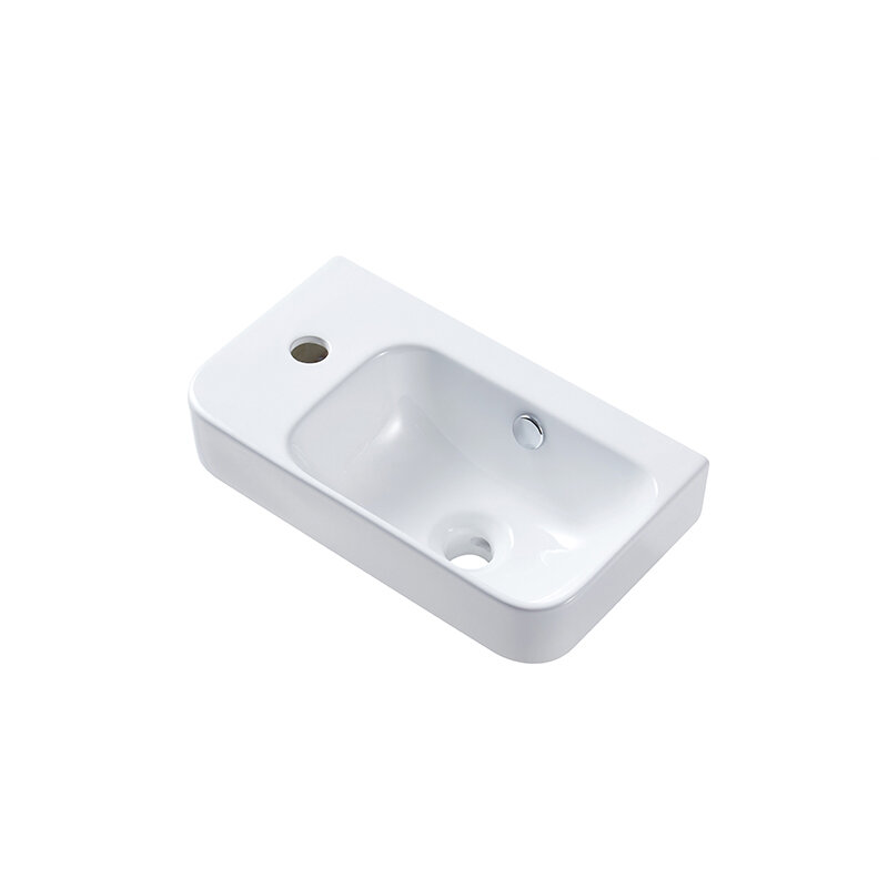 Изображение товара Раковина Aquame AQM5005L/R, 45 см, подвесная, с отверстием под смеситель, установка левая/правая, цвет белый