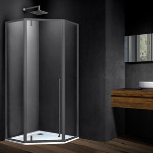 Изображение товара Душевой уголок Vincea Penta VSP-3P100CLGM 100x100 см, стекло прозрачное, профиль из вороненой стали