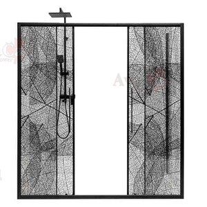 Изображение товара Душевая дверь в нишу AvaCan FB2 190-210, FB2-190, 190 - 210 см, стекло прозрачное с рисунком, профиль черный, 98865