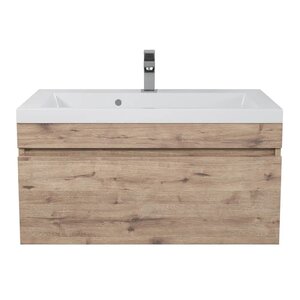 Изображение товара Тумба под раковину Uperwood Eva 3930213465, 75 см, подвесная, цвет дуб крафт табачный