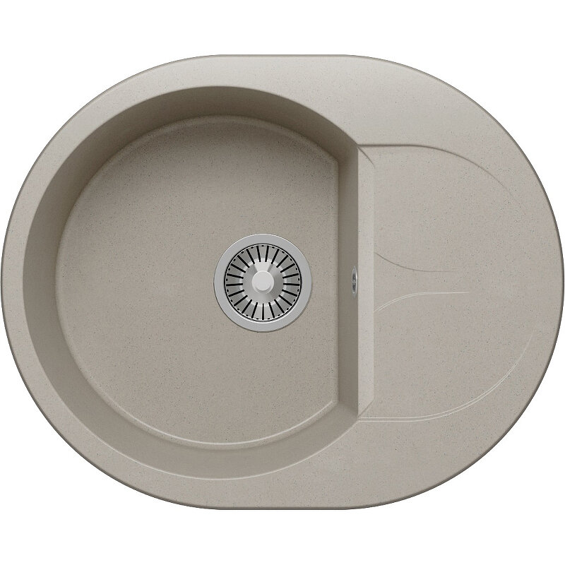 Изображение товара Кухонная мойка Polygran Atol-620 из искусственного гранита 62 см серого цвета