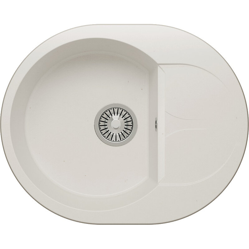 Изображение товара Мойка Polygran Atol-620 with крылом 62 см белый хлопок