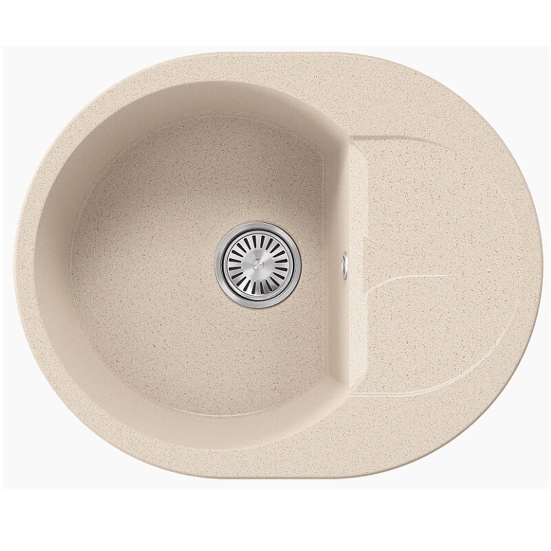 Изображение товара Мойка кухонная Polygran Atol-620 №327 854819, 62 см, искусственный камень, кремовый Изображение товара Мойка кухонная Polygran Atol-620 №327 854819, 62 см, искусственный камень, кремовый