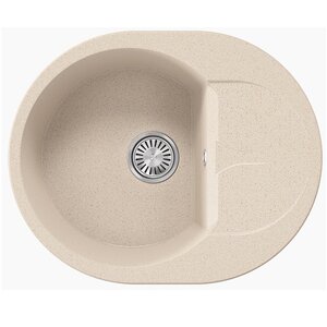 Изображение товара Кухонная мойка Polygran Atol-620 62 см из искусственного камня кремовая