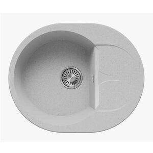 Изображение товара Мойка кухонная Polygran Atol-620 №314 854833, 62 см, искусственный камень, светло-серый