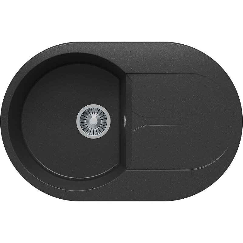 Изображение товара Мойка кухонная Polygran Atol-760 №16 679016 76 см искусственный камень черная