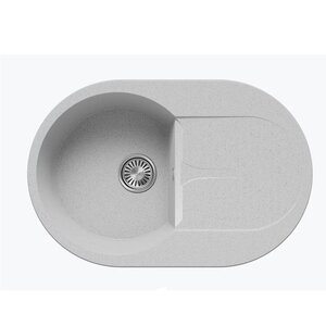 Изображение товара Мойка кухонная Polygran Atol-760 76 см искусственный гранит светло-серая