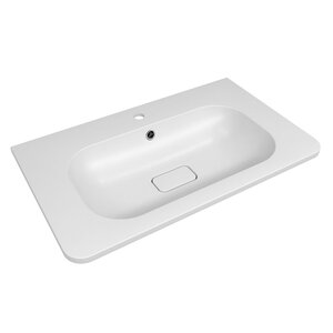 Изображение товара Раковина Uperwood Fate 80 см с декоративной крышкой слива белая глянцевая