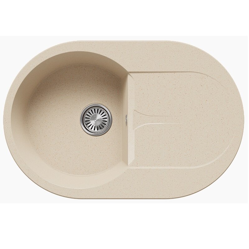 Изображение товара Мойка кухонная Polygran Atol-760 №328 855540, 76 см, искусственный камень, опал