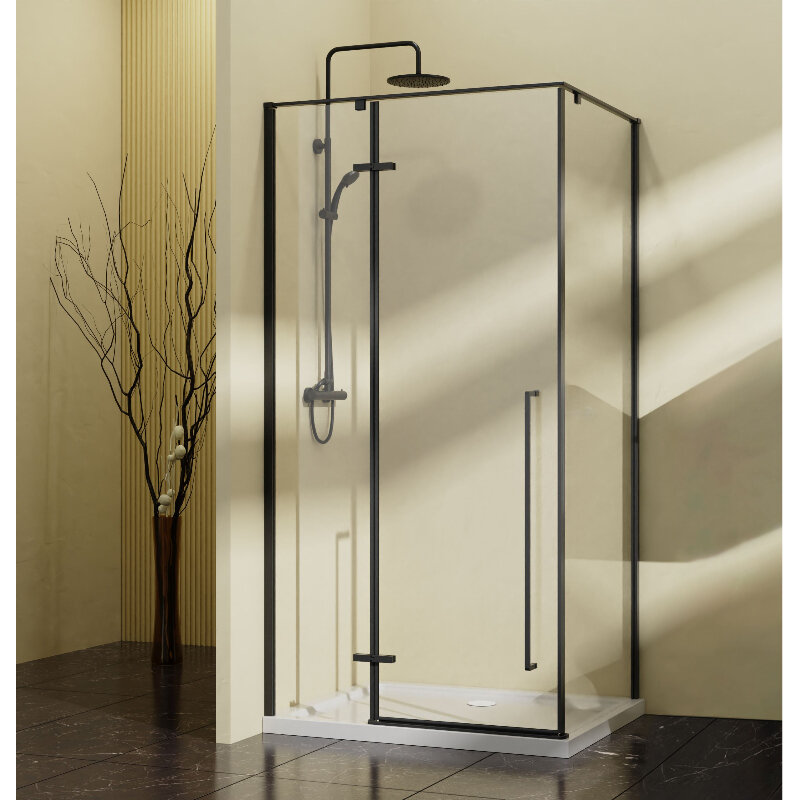 Изображение товара Душевой уголок Vincea Slim-N VSR-5SN9010CLB, 100 x 90 см, стекло прозрачное, профиль черный