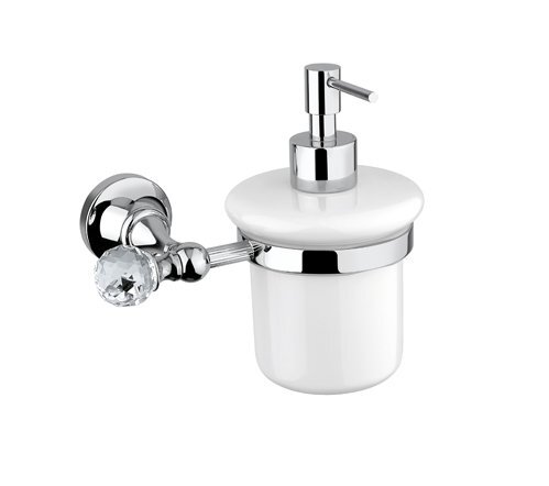 Изображение товара Дозатор для мыла Cezares Olimp SOI-01-Sw хром с ручками Swarovski настенный