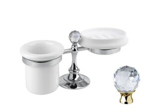Изображение товара Стакан и мыльница настольные Cezares Olimp с ручками Swarovski золото