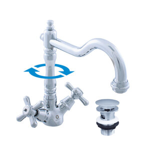 Изображение товара Смеситель для раковины Rav-Slezak Morava Retro MK121.5/8 хром с донным клапаном