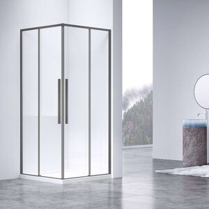 Изображение товара Душевой уголок Vincea Slim-N 100x90 см с прозрачным стеклом и профилем gunmetal