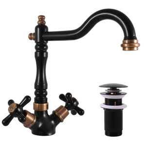 Изображение товара Смеситель для раковины Rav-Slezak Morava Retro MK121.5/8CMATSM с донным клапаном и поворотным излив