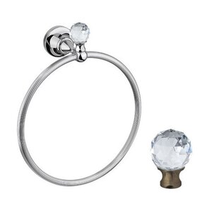 Изображение товара Полотенцедержатель кольцо Cezares Olimp RN-02-Sw цвет бронза, ручки Swarovski