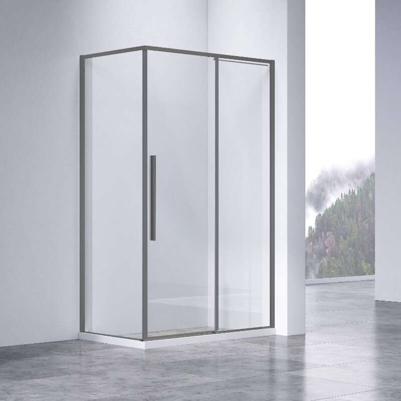 Изображение товара Душевой уголок Vincea 130x90 см прозрачное стекло gunmetal