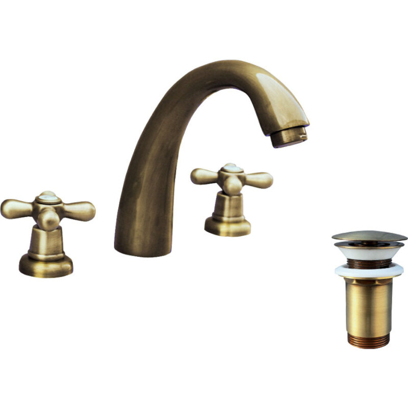 Изображение товара Смеситель для раковины Rav-Slezak Morava Retro MK133.5SM бронза с донным клапаном