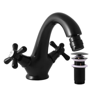 Изображение товара Смеситель для биде Rav-Slezak Morava Retro MK143.5KCMAT черный матовый с донным клапаном