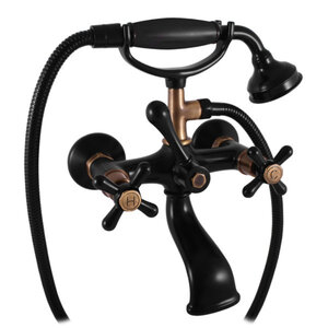 Изображение товара Смеситель для ванны и душа Rav-Slezak Morava Retro MK159.5/2CMATSM, цвет черный матовый/бронза